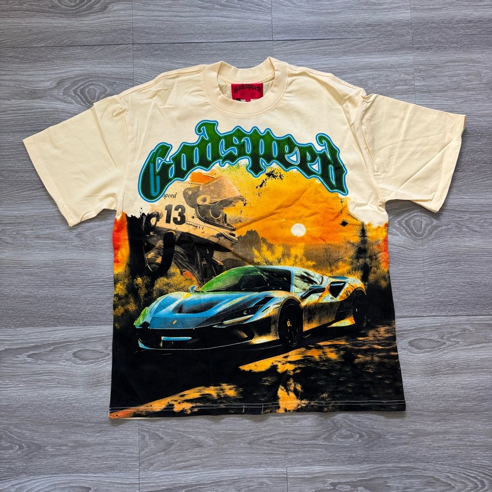 Godspeed Graphic T-Shirt Men’s Size L Racing Car Size L